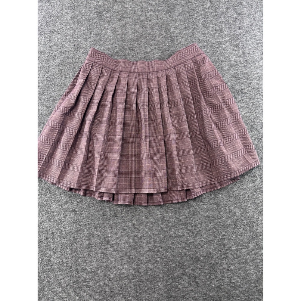 SO Purple Glen Plaid Pleated Mini Skort Womens Medium Dark Academia Schoolgirl
